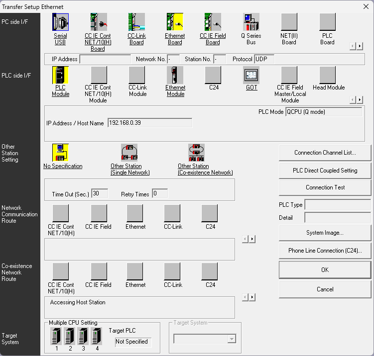 Mitsubishi GX Works2 with Physical PLCs